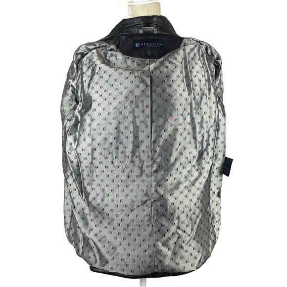 Kenneth Cole Reaction Genuine Quilted Black Leather Jacket Size Small - Picture 9 of 16